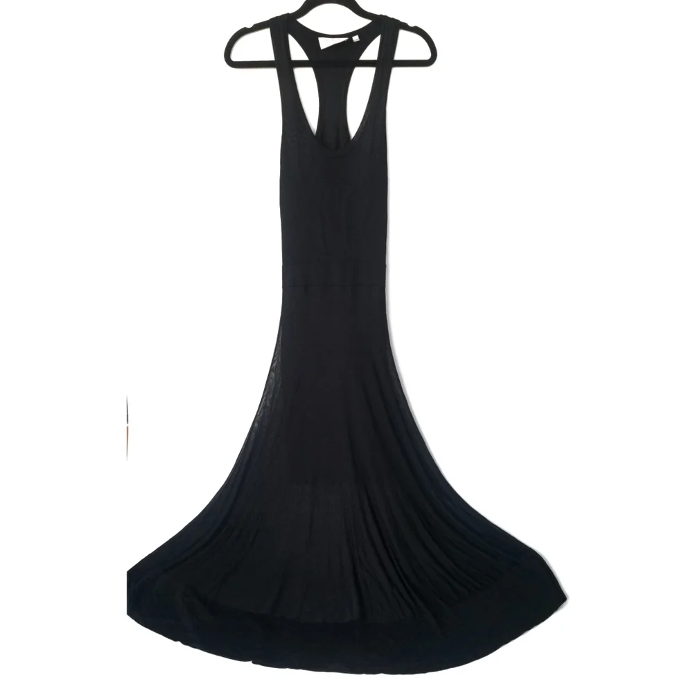 A.L.C Black Racer Back Flare Dress - Picture 2 of 8